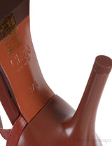 Brown Logo Strappy Slingback Sandals
