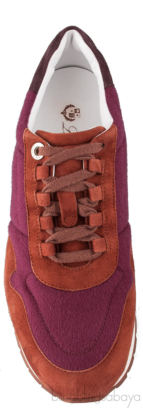 Cashmere & Suede Bi-color Sneakers