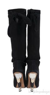 Jimmy Choo Black Suede Knee-high Boots