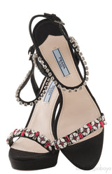 Jewel Embellished Black Sandals