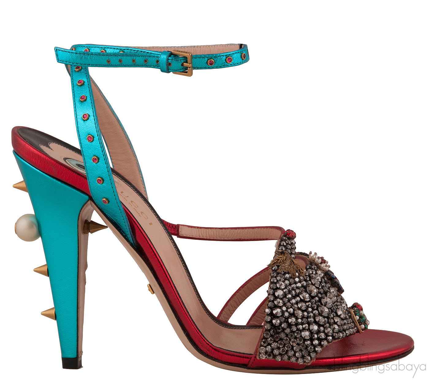 Crystal Hand Applique Emb. Sandals