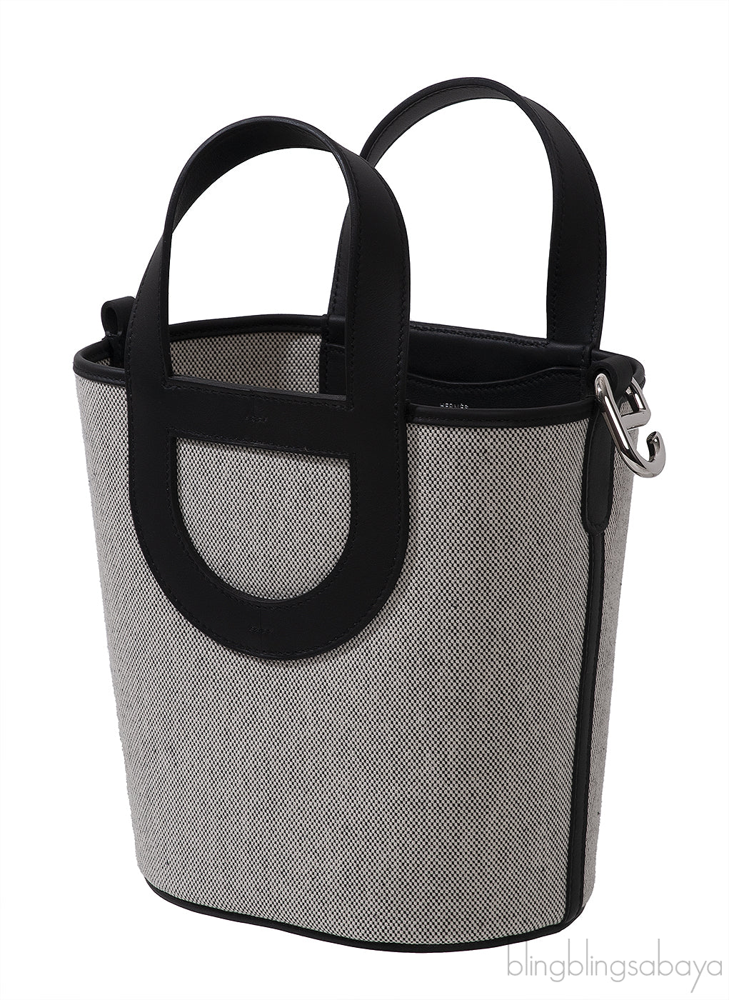 In-the-Loop 18 Ecru/Black Canvas & Black Swift Leather PHW