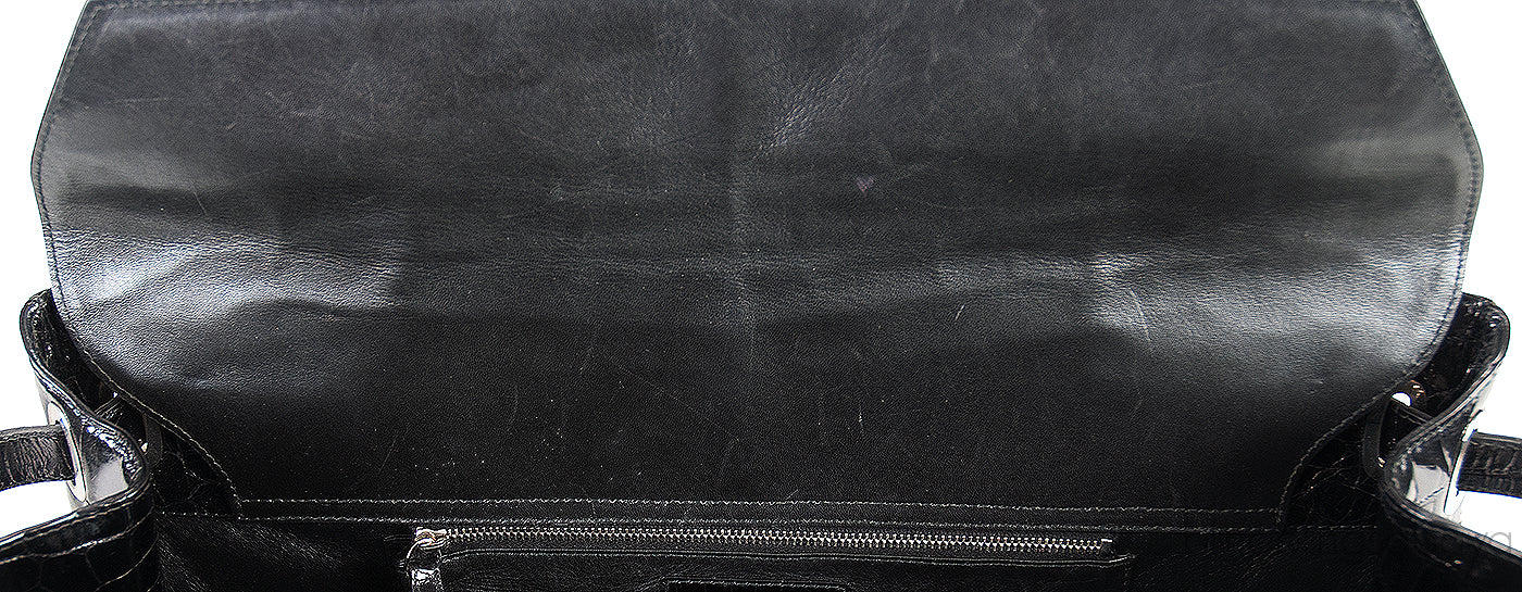 Black Crocodile Darcy Tote
