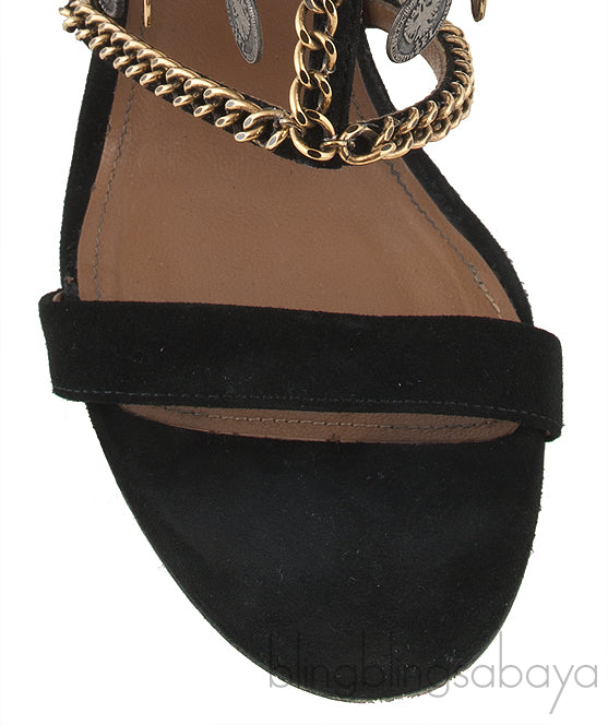 Chain Coin Slingback Sandals