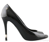 Patent Black Peep Toe Heels