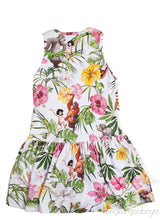 White Floral Print Kids Dress