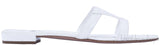 White Croco Print Flats