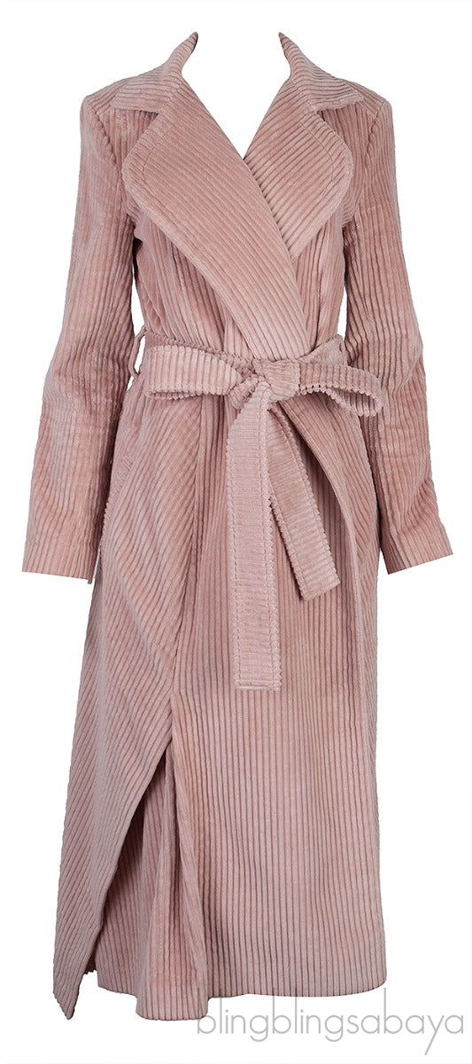Dusty Pink Cotton Corduroy Coat