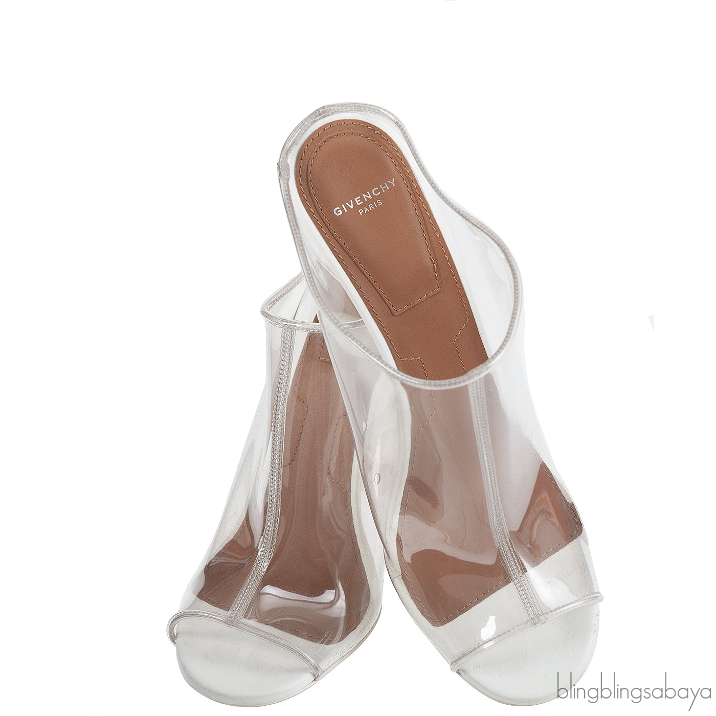 Givenchy Tisci White Clear Perspex Peep Toe Mule
