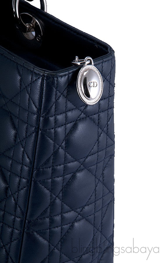 Lady Dior Large Blue Indigo