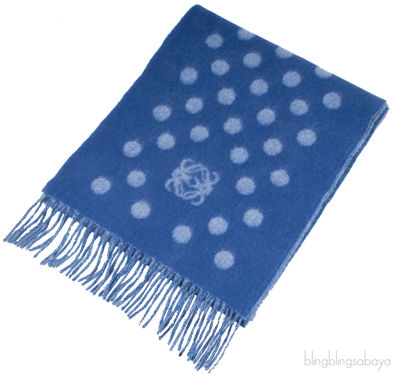 Polka Dot Anagram Blue Scarf