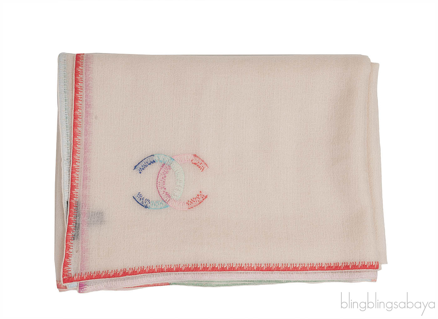 Beige Multicolor Trim CC Shawl