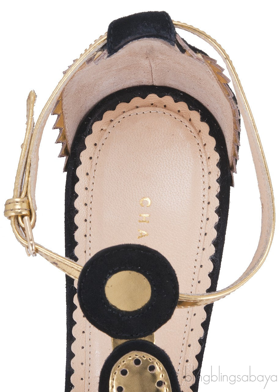 Sunset Art Deco Suede Pump