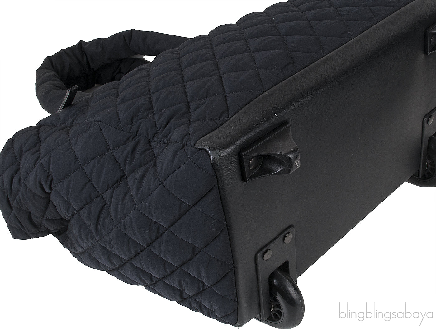 Black Quilted Nylon Cocoon Trolley Rolling Case