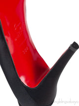 Christian Louboutin Prive Black Satin Peep Toe Pump