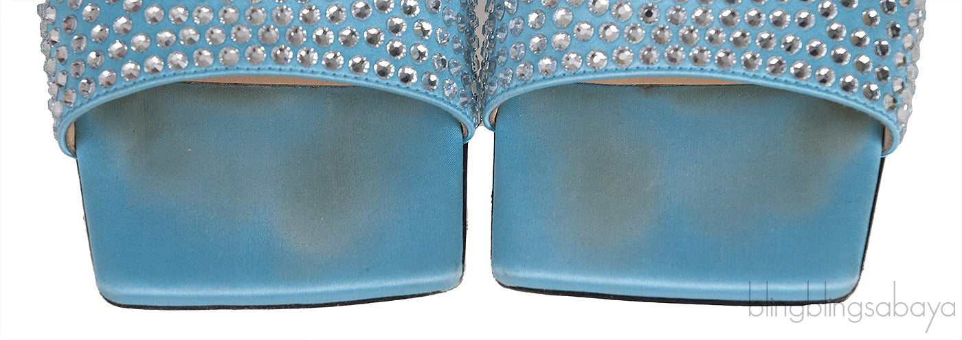 Ocean Blue Crystal Embellished Star Mules
