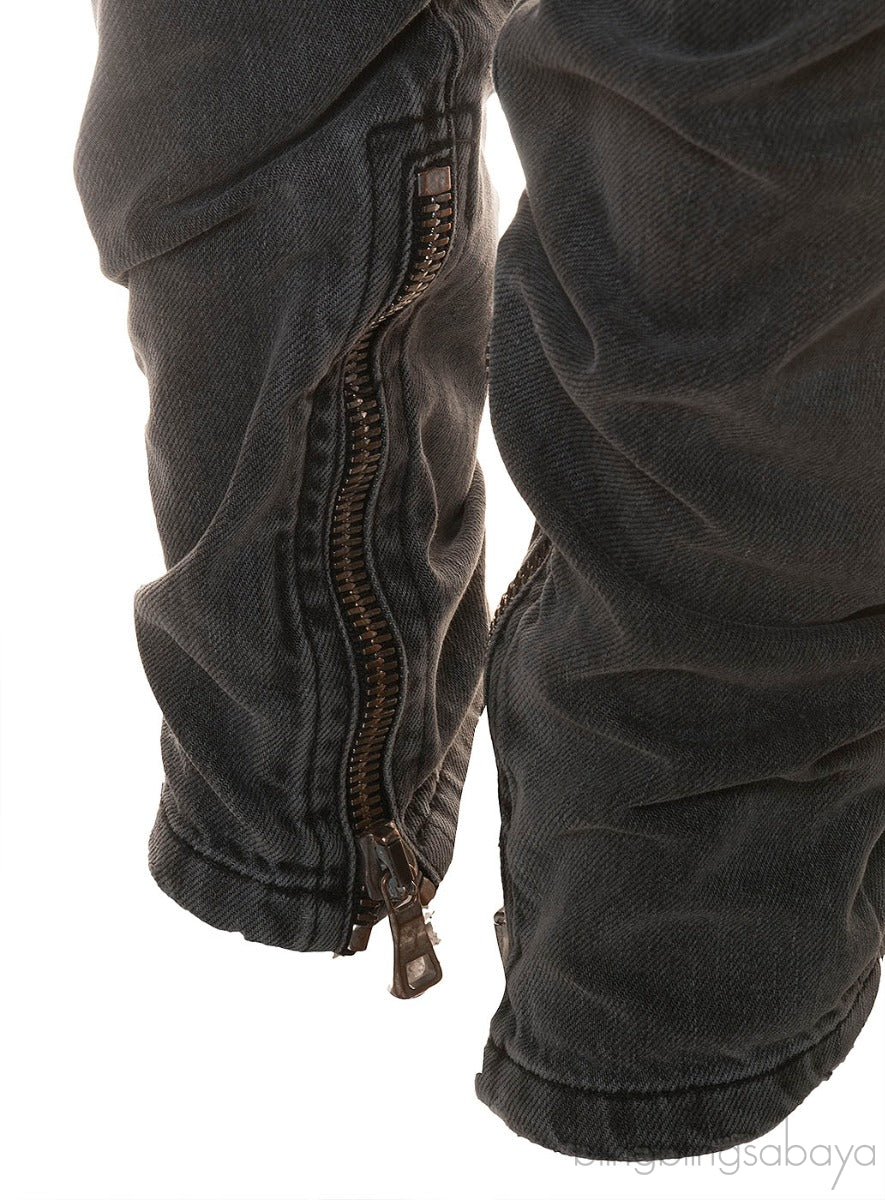 Grey Denim Ripped Jeans