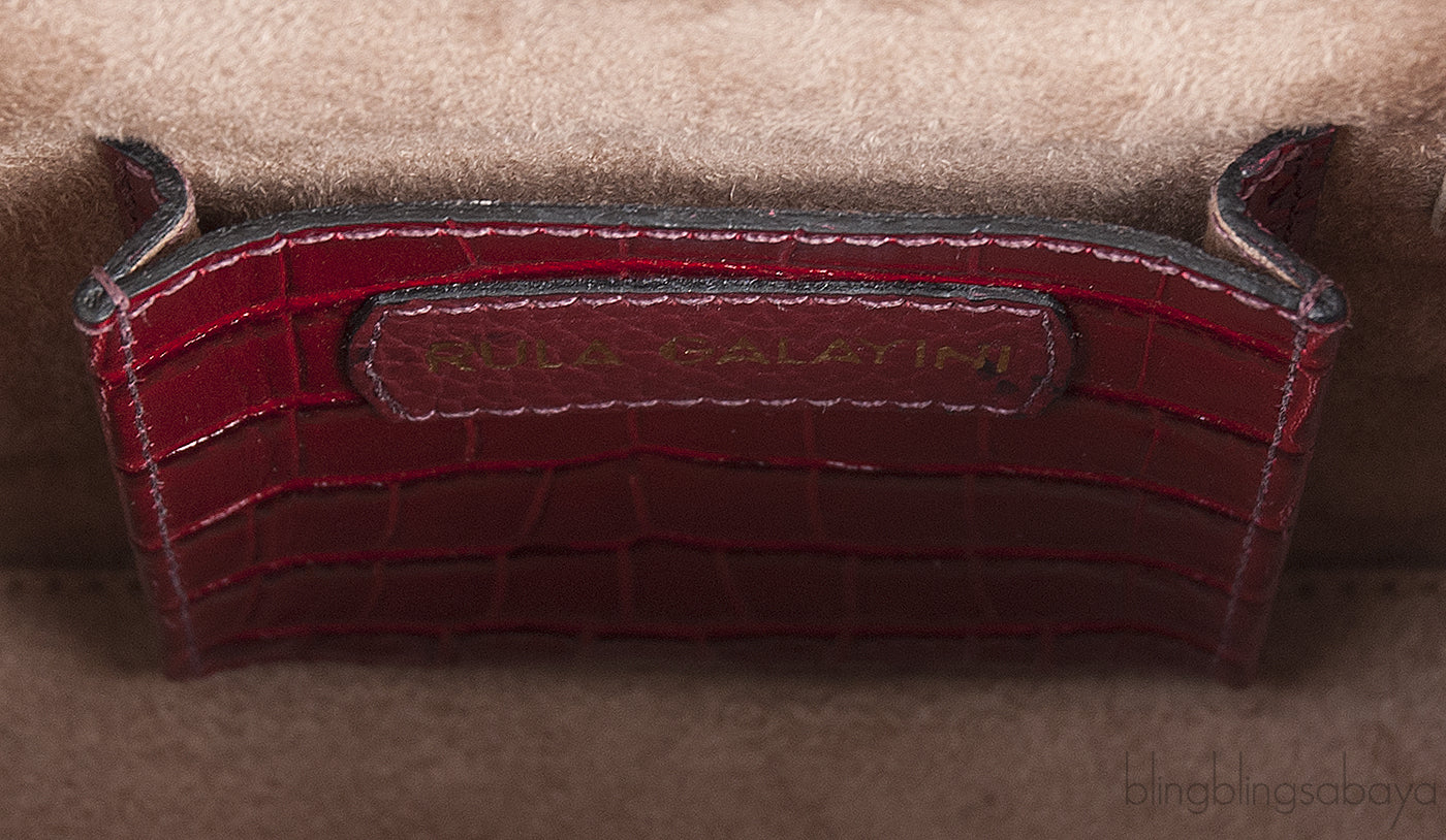 Leia Red Croc Print Mini Bag