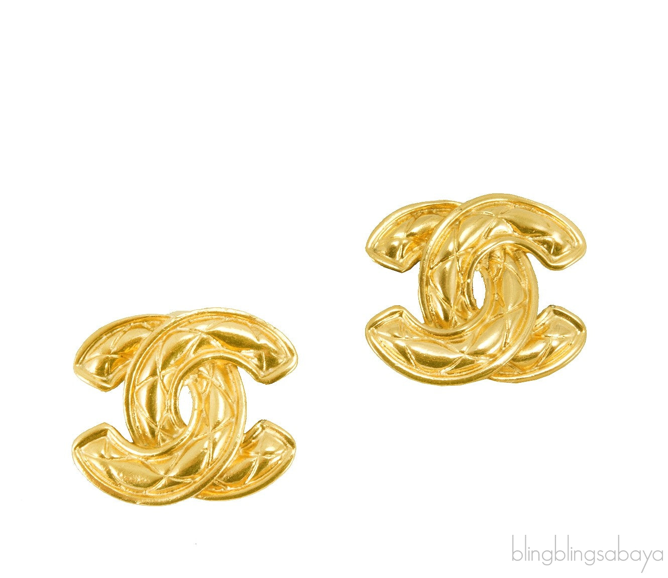 Vintage CC Quilted Earrings