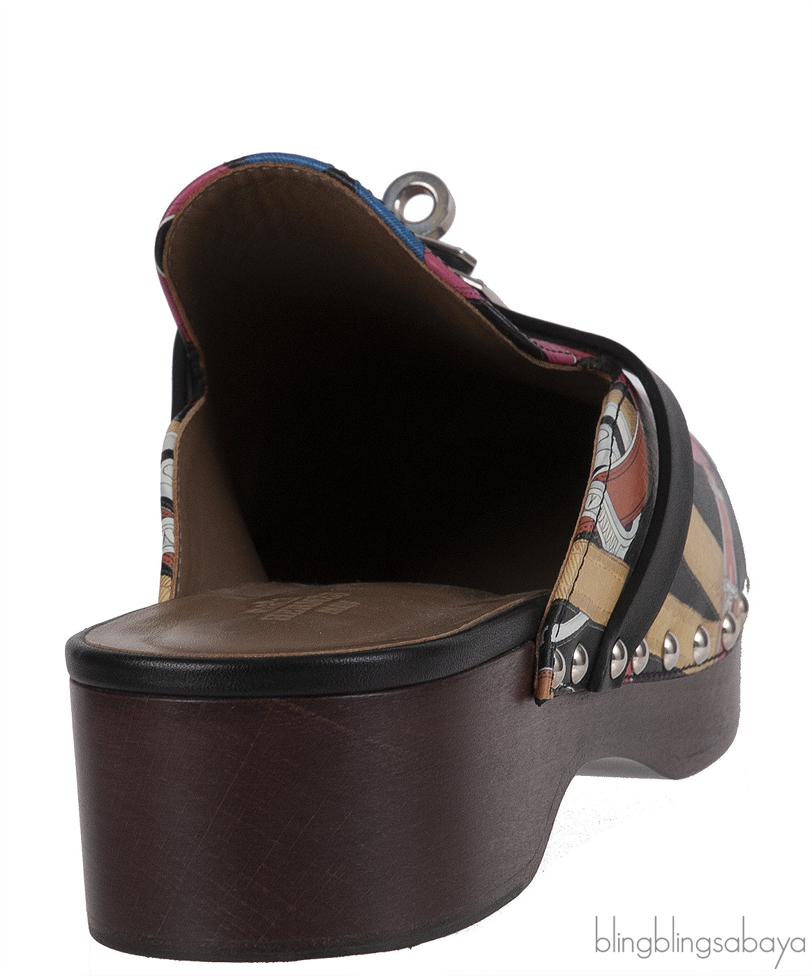 Hermes Carlota Multicolor Printed Cavalcadour Mules