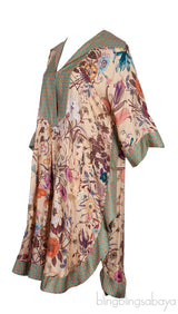 Beige Floral Print Tunic Dress
