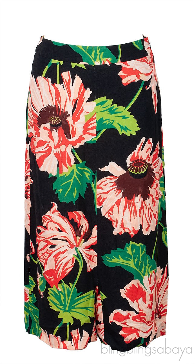 Black Floral Printed Crop Top & Shorts