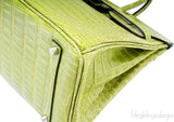 Birkin 35 Vert Anis Porosus PHW