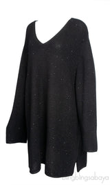 Black Sequin Long Sleeve Knitted Sweatshirt