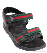 Black Strappy Web Kids Sandals
