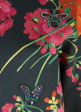 Floral Print Embellished Sweatshirt
