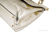 Miss Sicily Metallic Gold Snakeskin Bag