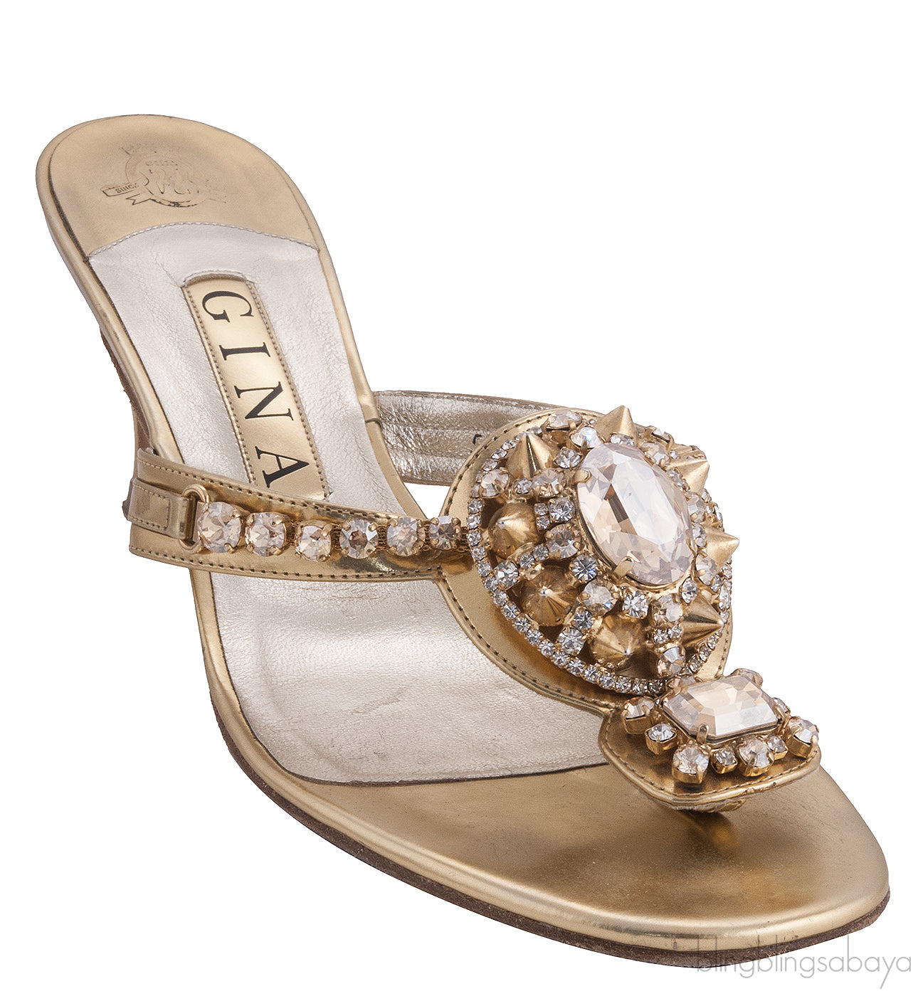 Gold Crystal Embellished Sandals