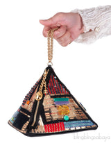 Multicolor Lambskin PVC Glass Pyramid Bag