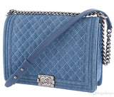 Quilted Le Boy Denim Jumbo Flap Bag
