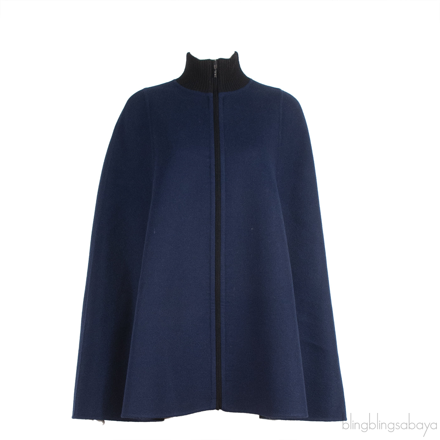 Loro Piana Black & Blue Reversible Cashmere Cape