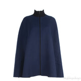 Loro Piana Black & Blue Reversible Cashmere Cape