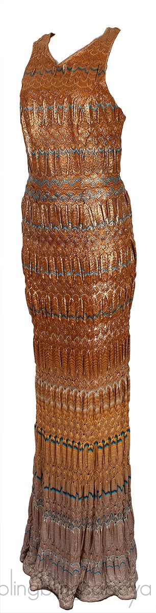 Metallic Gold Sleeveless Maxi Dress