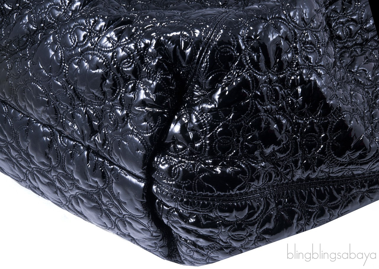 Black Patent XXL Symbol Tote
