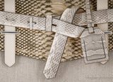 Beige Canvas Python Boxer