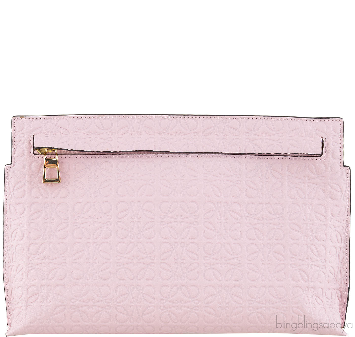 Pink Logo Embossed Clutch
