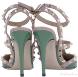 Vert Anis Rockstud Leather Pump