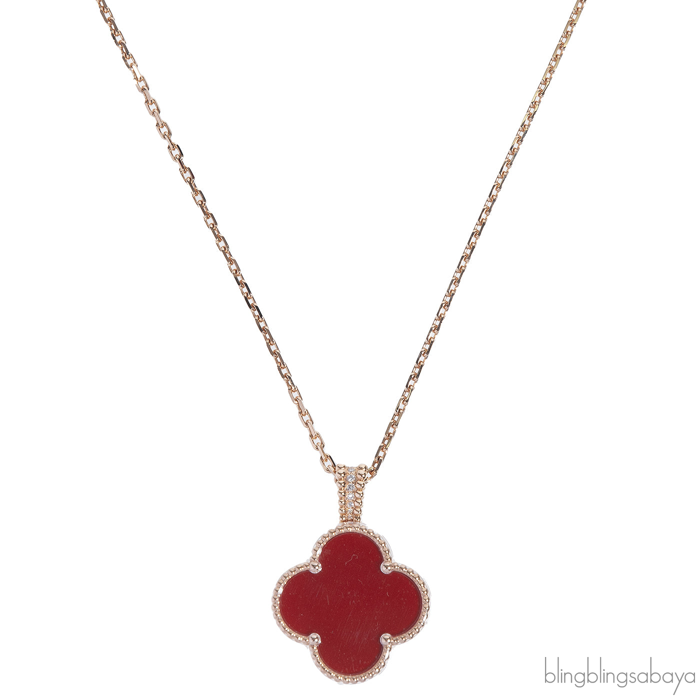 Van Cleef & Arpels Secret  Pendant Watch Carnelian Necklace