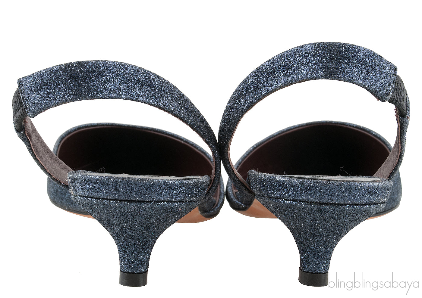 Efia Blue Grey Glittered Crystal Toe Sandals