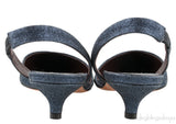 Efia Blue Grey Glittered Crystal Toe Sandals