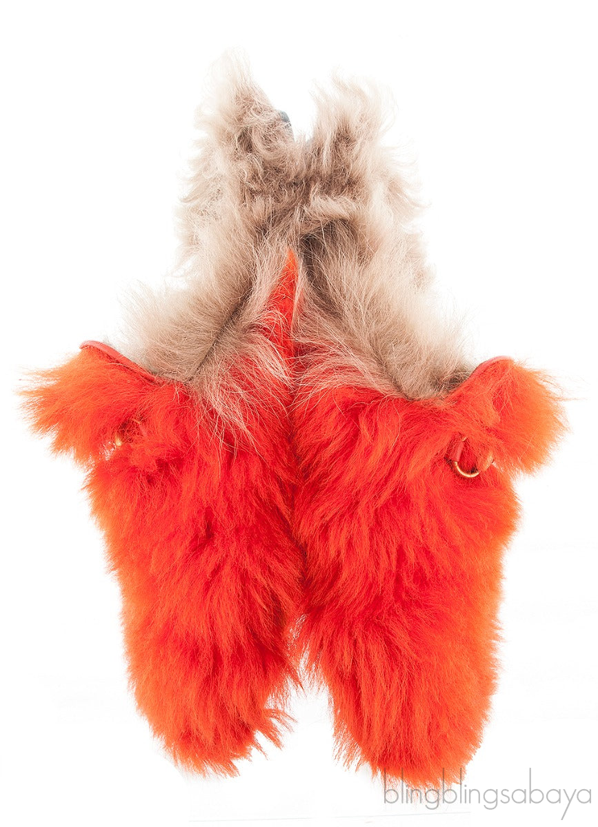 Gucci Orange Wool Princetown Slide