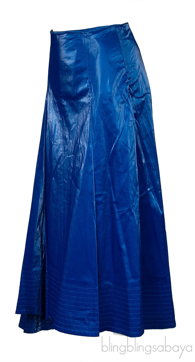 Royal Blue Asymmetric Midi Skirt