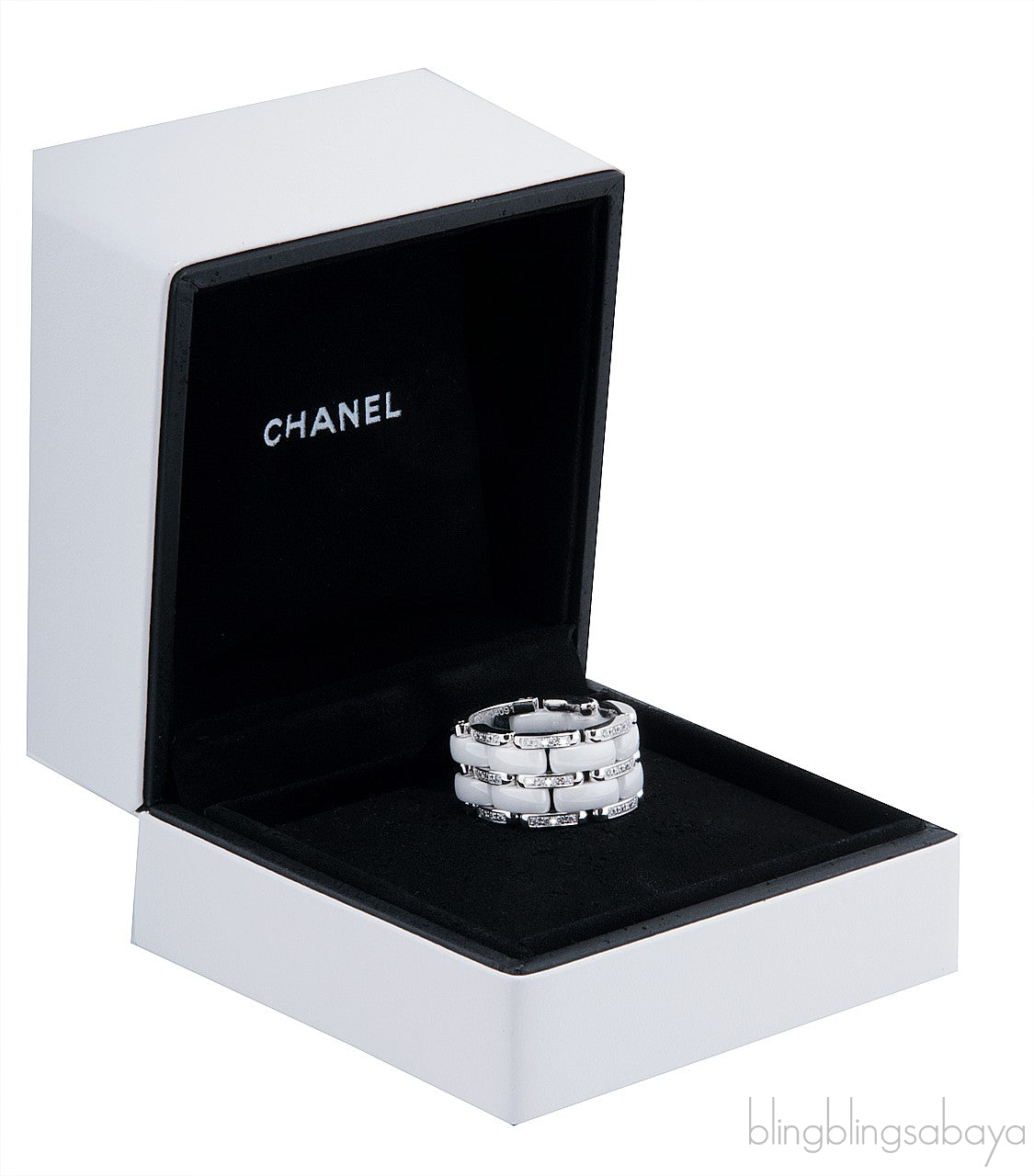 White Ceramic Diamond Ultra Ring