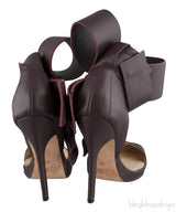Burgundy Bow Leather Pump