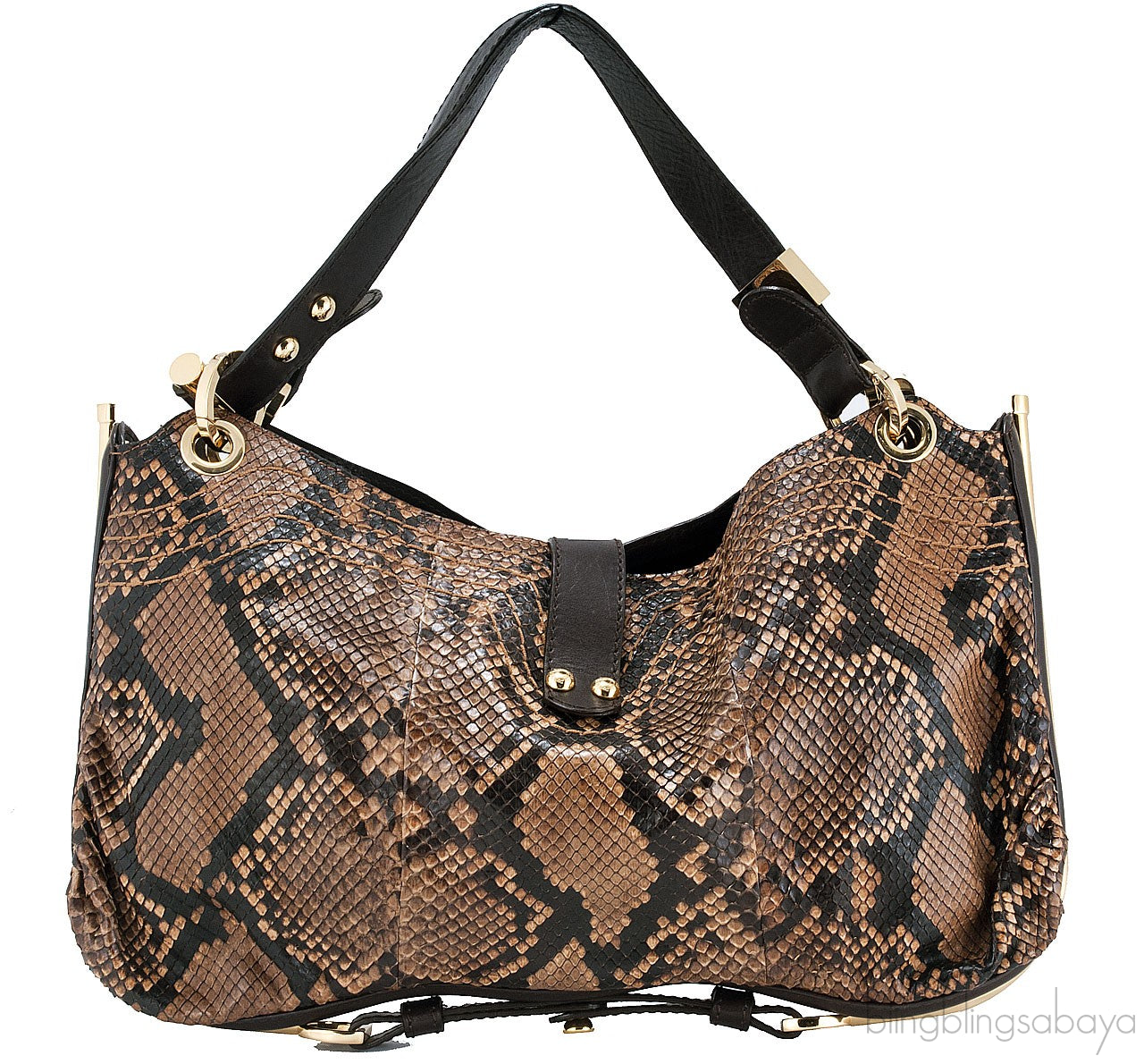 Ayse Python Shoulder Bag