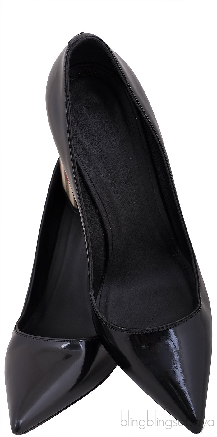 Black Pointed Toe Checkered Heels